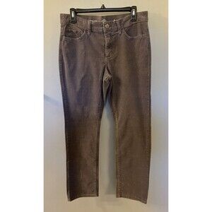 St Johns Bay Womens Mid Rise Straight Leg Gray Corduroy Pants Size 8 NWOT